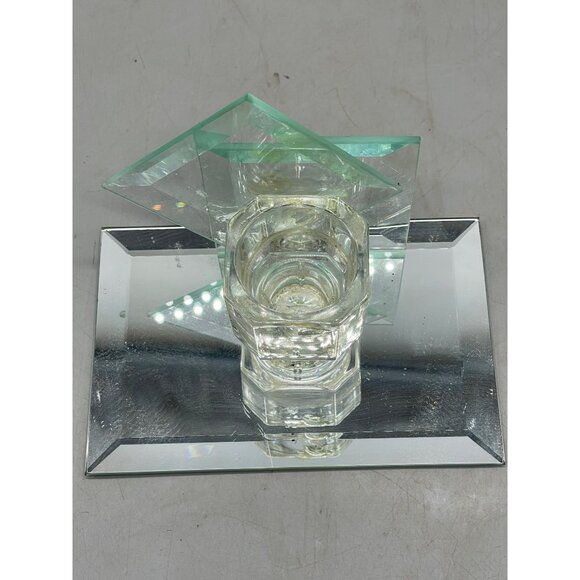 handmade candle holder mirror decor glass rectangle square 6x4" READ - Picture 6 of 6